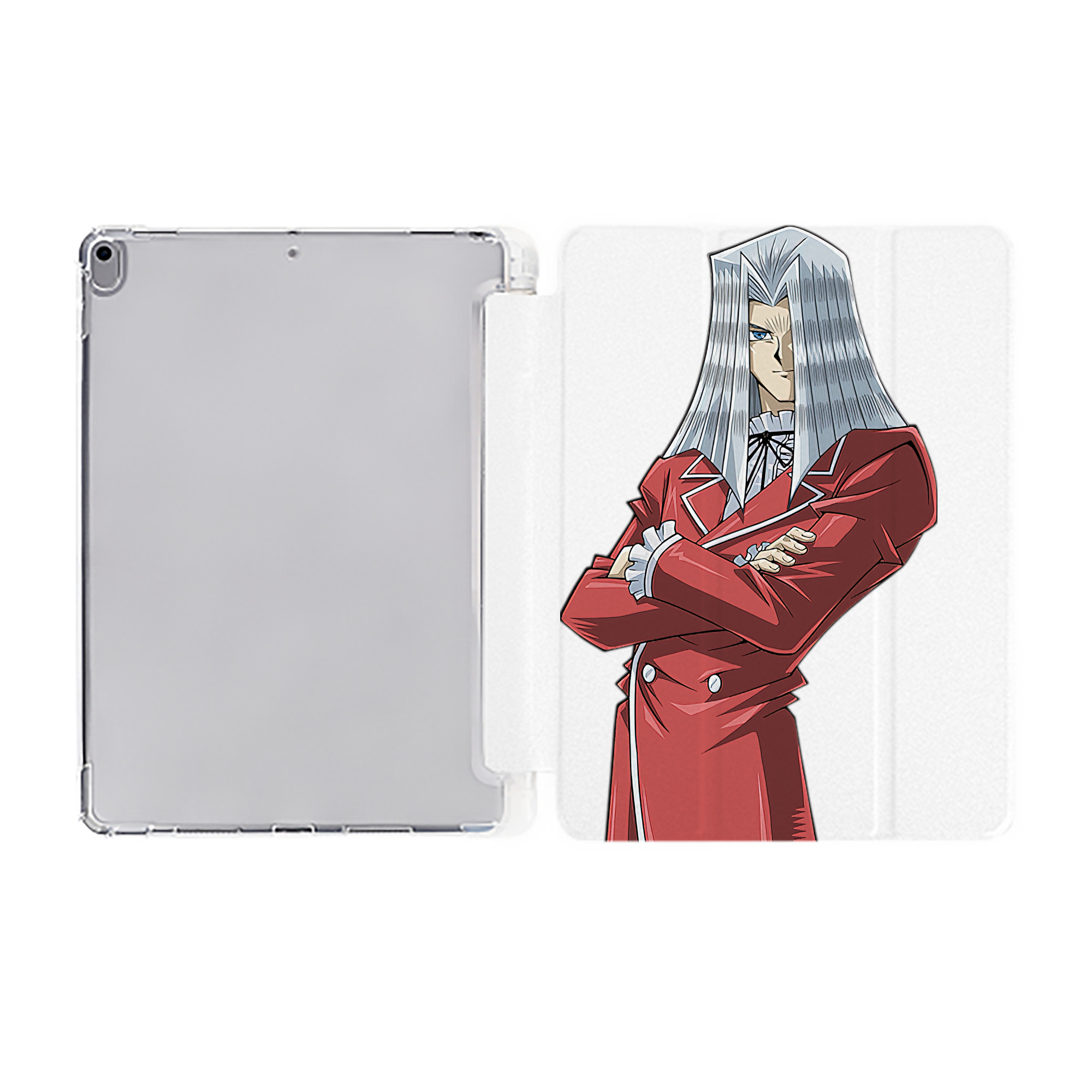 （画像用） 遊☆戯☆王 Yu-Gi-Oh! IPad ケース ペン収納付き 三つ折りスタンド PUレザー×シリコン 対応機種9.5/10.5/10.9インチ